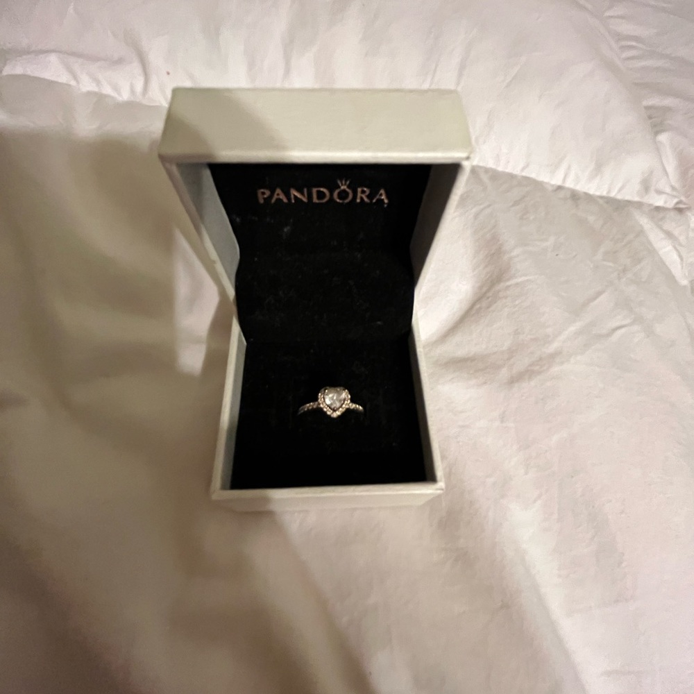Pandora Sparkling Elevated Heart Ring - Promise Ring